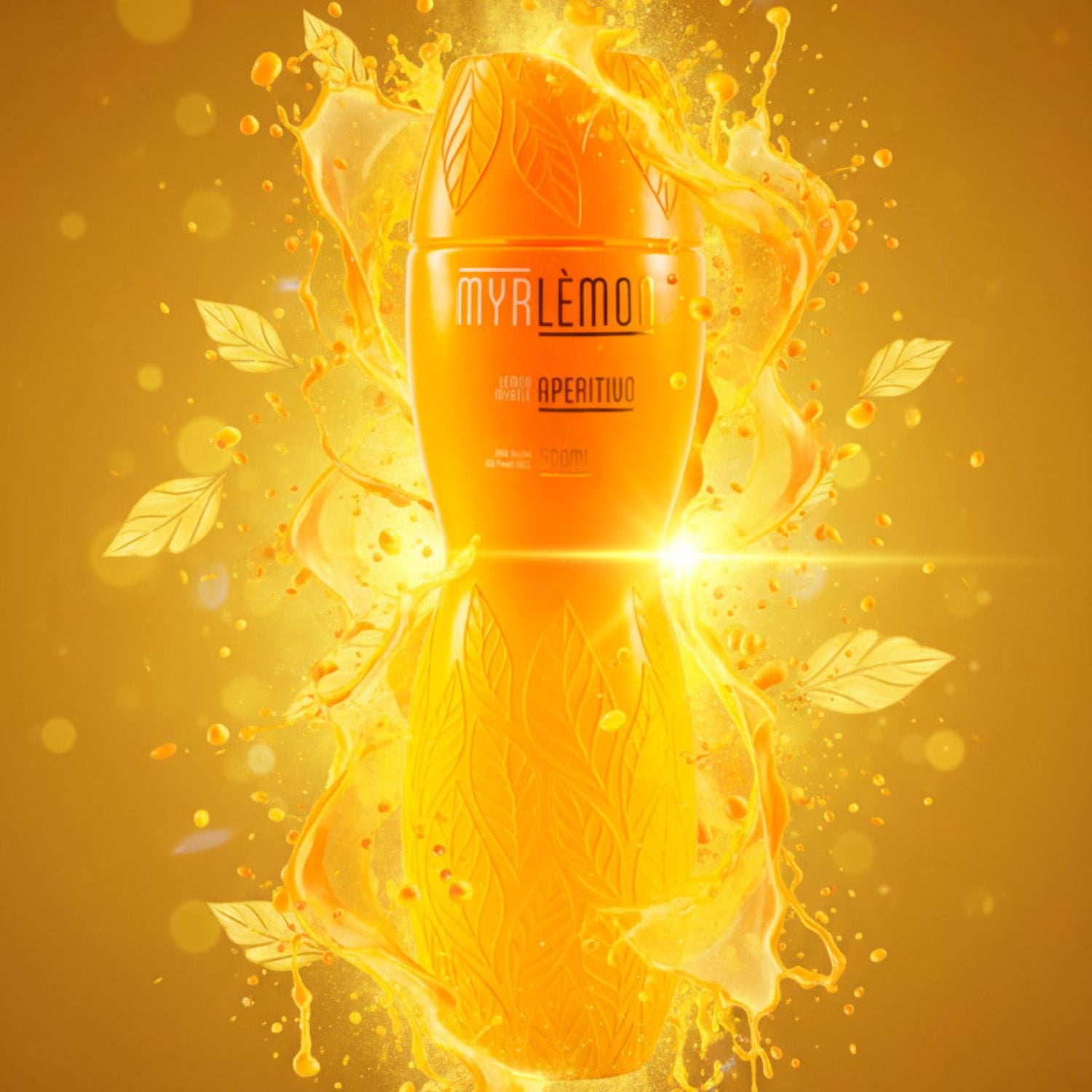 Bottle of Myrlèmon Australian lemon myrtle liqueur surrounded by citrus and botanicals, representing the signature Myrlèmon Wild Spritz.