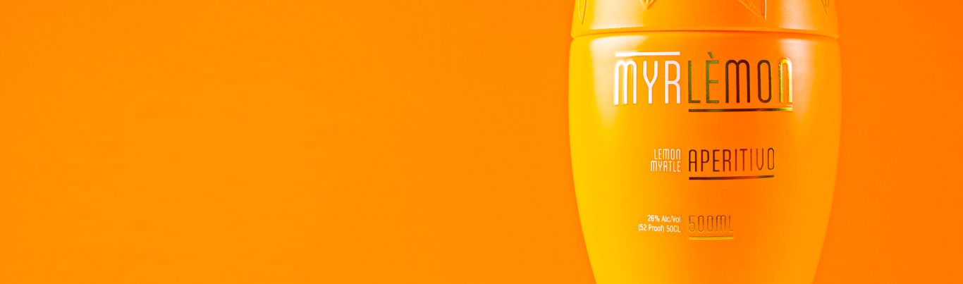 myrlèmon lemon myrtle aperitivo bottle with soft yellow liquid BOTTLE